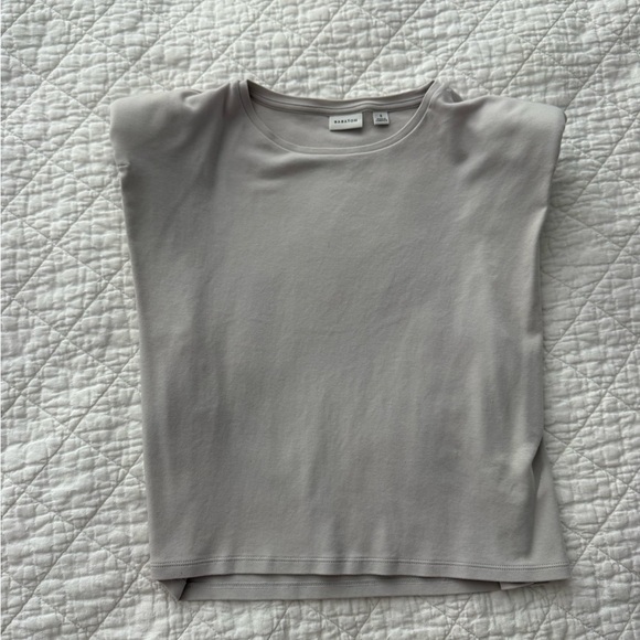 Babaton Tops - Babaton Light Gray Short Sleeve Tee